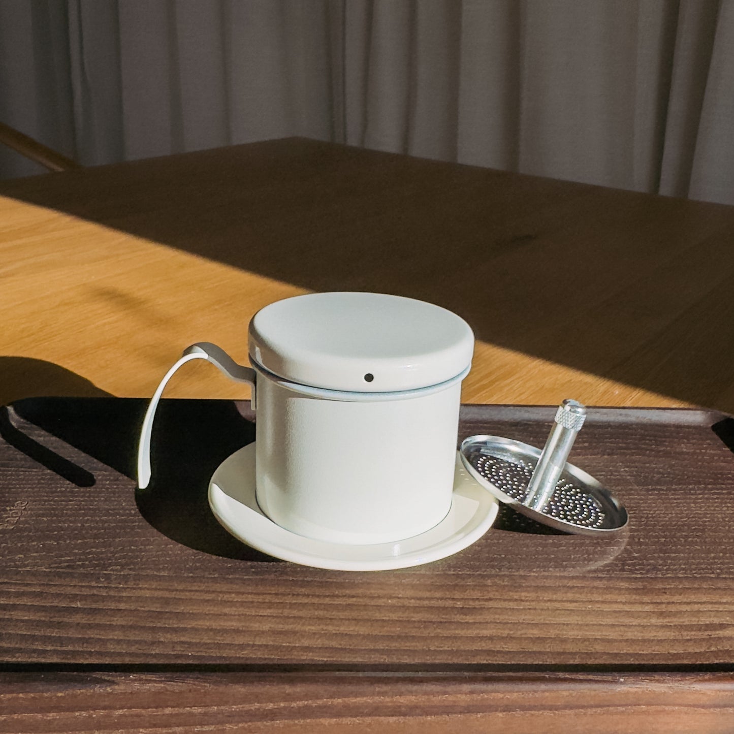 A57 Stainless Steel Vietnamese Coffee Filter, Creamy White (Phin)