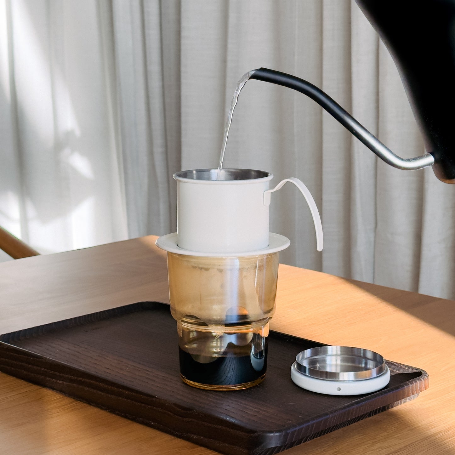 A57 Stainless Steel Vietnamese Coffee Filter, Creamy White (Phin)